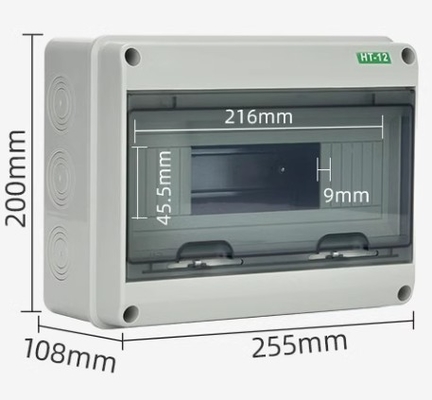 HT-12 12Ways IP65 جعبه توزیع در خارج از خانه ضد آب جعبه اتصال 12 راه قطع کننده مدار باز